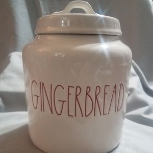 Rae Dunn Ginerbread Canister w/ Red Lettering